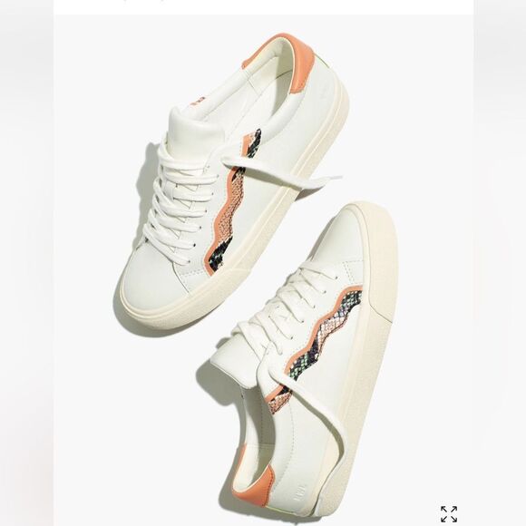 MADEWELL Sidewalk Low Top Snake Embossed Wave Edition Sneakers Shoes Women's 7 - Picture 1 of 12